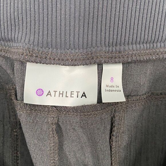 Athleta Pull-On Elastic Tie Waist Athletic Yoga Pants Gray Size 8 - Picture 2 of 12